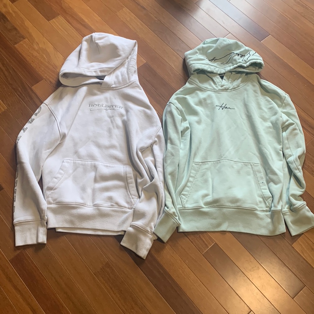 2 used condition hoodies, Hollister size XS